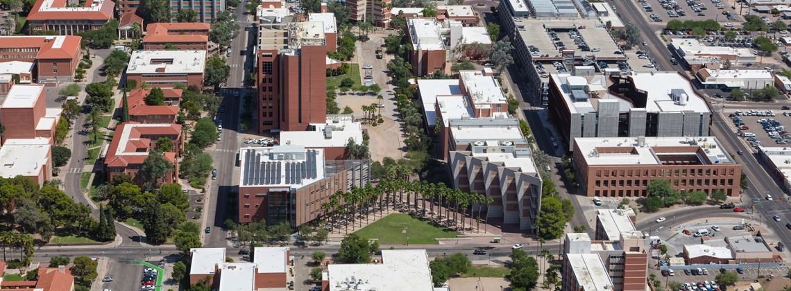 Aerial View of Campus and Sciences Building